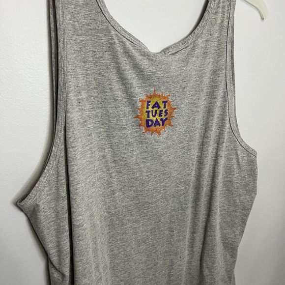 Fat Tuesday Cozumel Vintage Tank Top Gray Graphic Print Large Party RARE VGCond - Picture 5 of 10